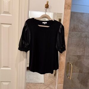 Another Love Black Puff Sleeve Blouse